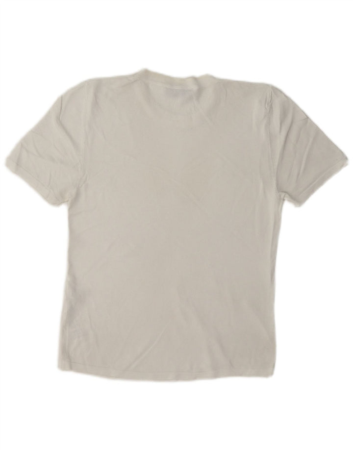 Zara Damen T-Shirt Top UK 12 Mittelweiße Viskose