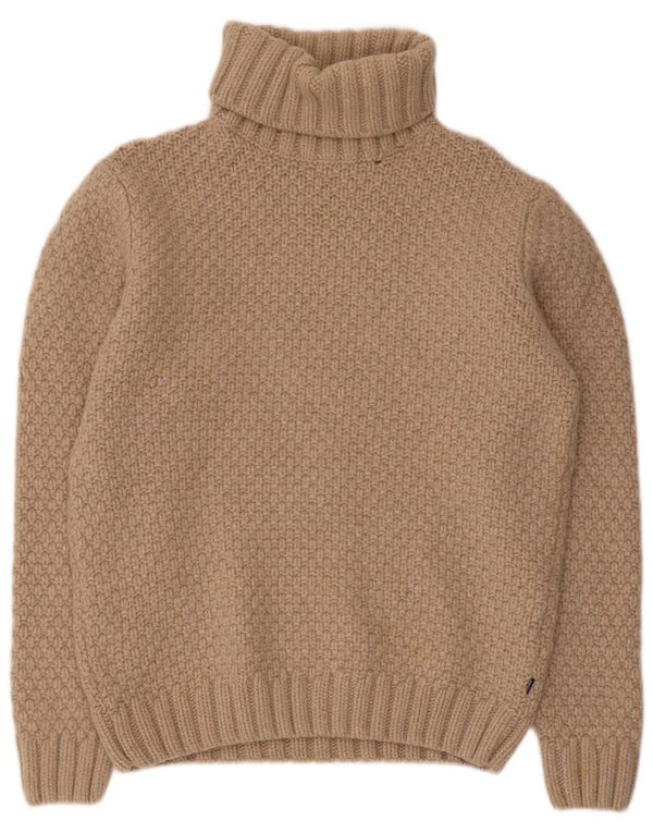 Gant Rollkragenpullover für Damen, UK 16, Größe L, Beige, Wolle