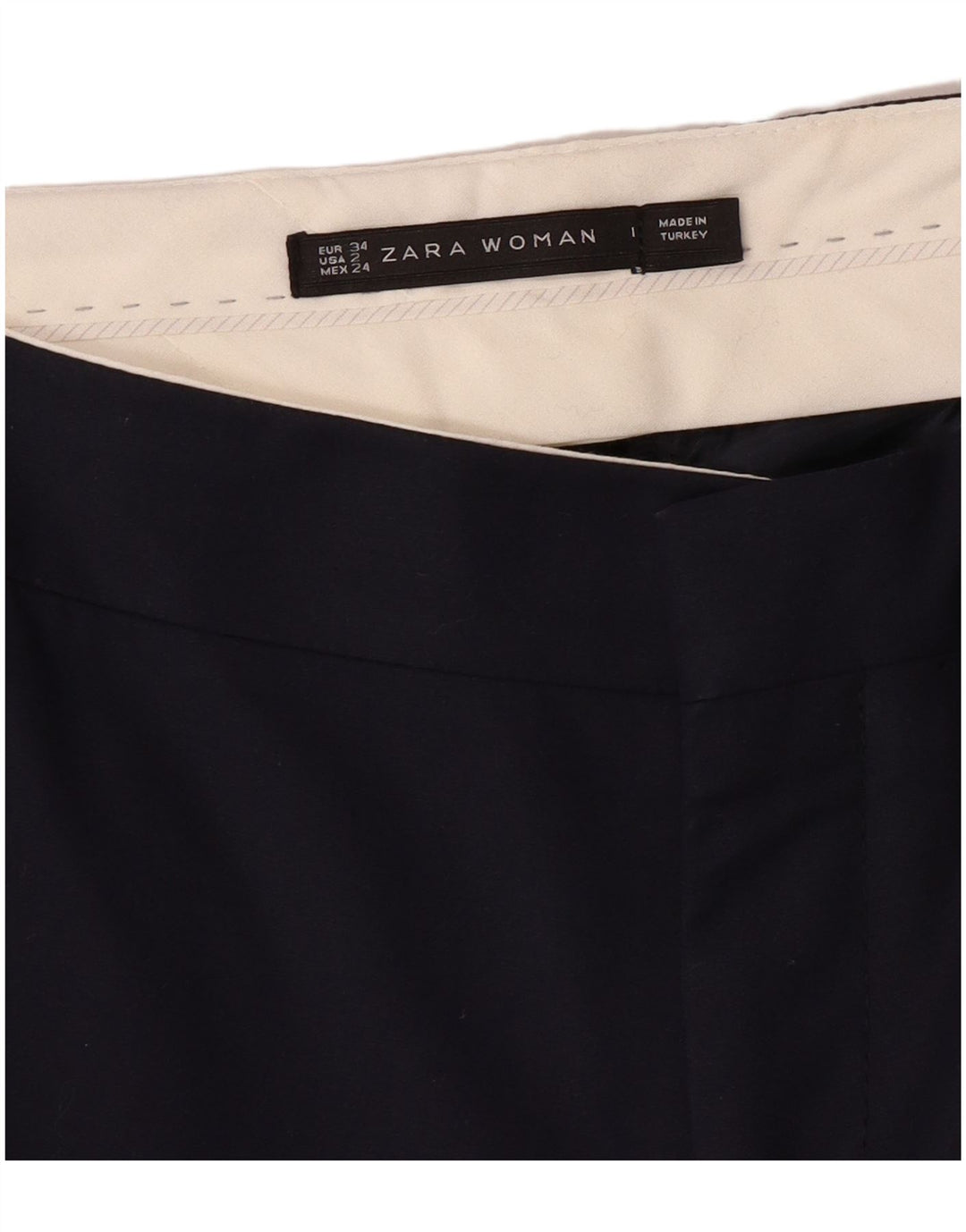 Gerade Chino-Hose für Damen von ZARA, EU 34, 2XS, W24, L28, Marineblau