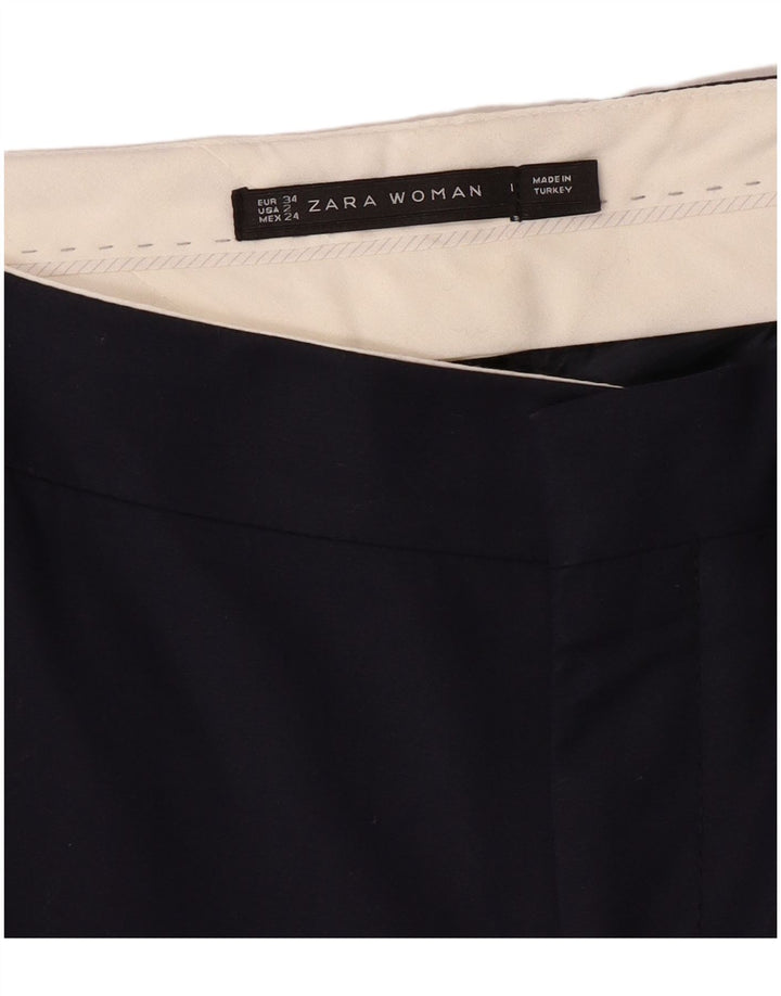 Gerade Chino-Hose für Damen von ZARA, EU 34, 2XS, W24, L28, Marineblau