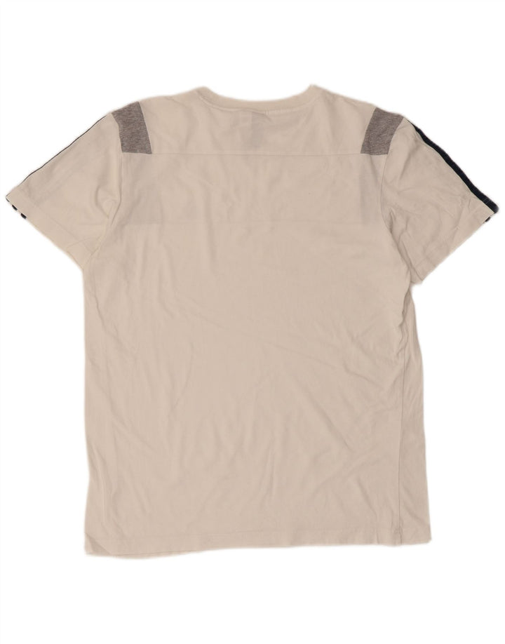 Adidas Herren T-Shirt Top Mittelweiß Colourblock Baumwolle