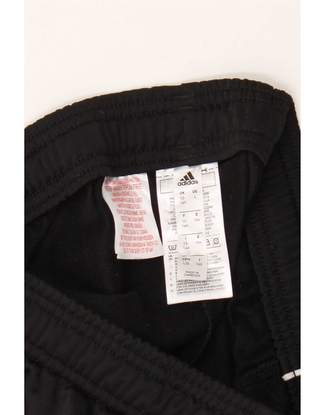 Adidas Jungen-Trainingshose, Jogginghose, 13–14 Jahre, schwarzes Polyester