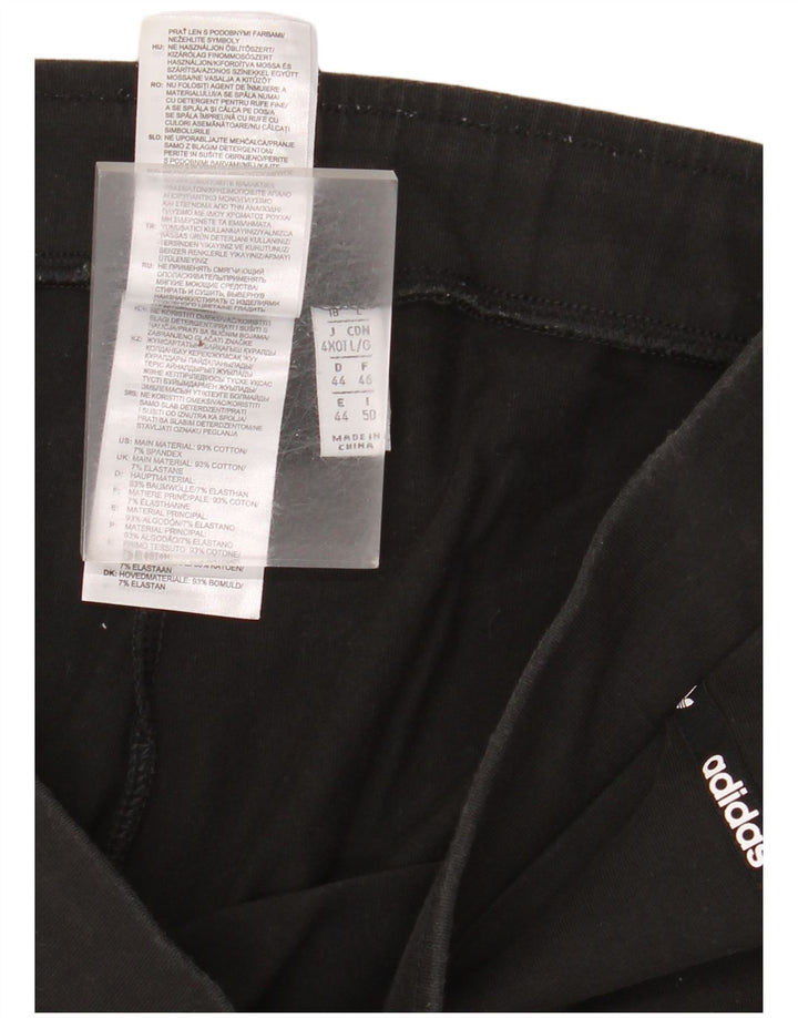 ADIDAS Damen Graphic Leggings UK 18 XL Schwarz Baumwolle
