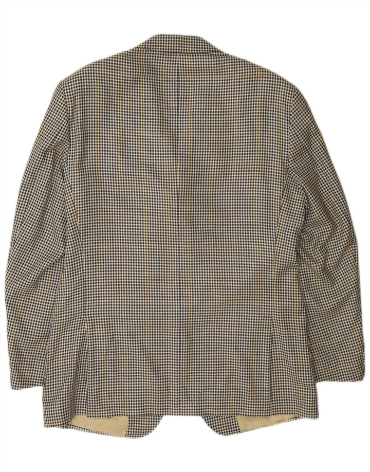 Massimo Dutti Herren-Blazer mit 3 Knöpfen, Gr. 40, Beige, Hahnentrittmuster