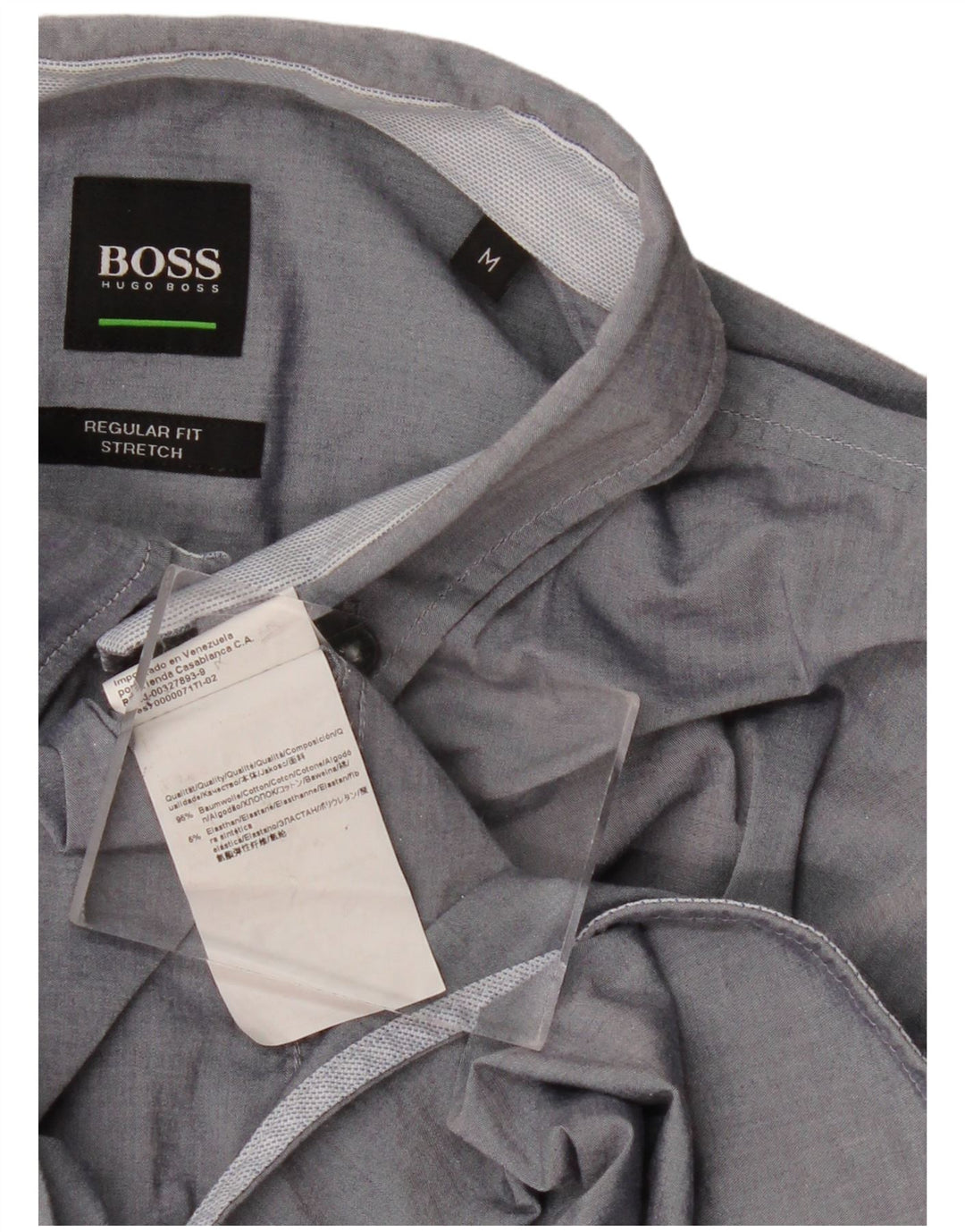 HUGO BOSS Herren-Hemd mit normaler Passform, mittelmarineblaue Baumwolle