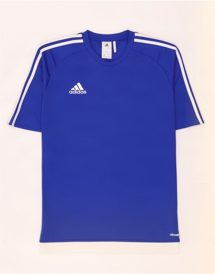 Adidas Herren Climalite T-Shirt Top Mittelblaues Colourblock-Polyester