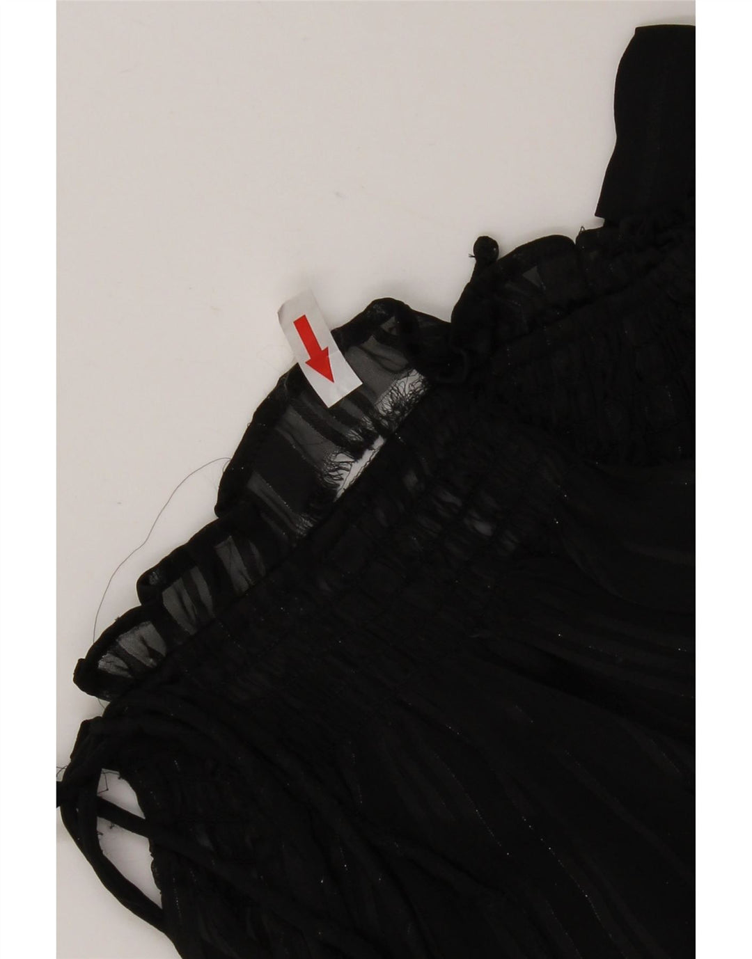 Marks & Spencer Damen Übergroßes, langärmliges, durchsichtiges Top, UK 6 XS, Schwarz