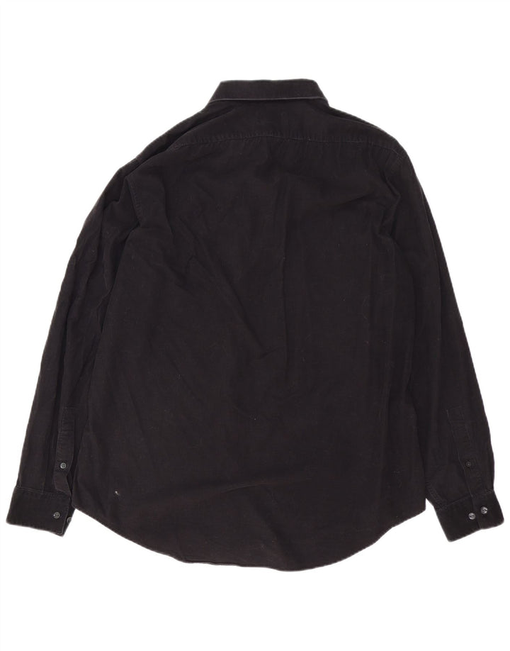 Calvin Klein Herren-Cordhemd, Größe 16 1/2, große schwarze Baumwolle