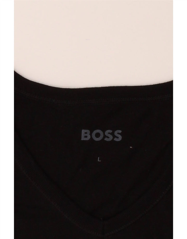 HUGO BOSS Mens T-Shirt Top Large Black Cotton Vintage Hugo Boss and Second-Hand Hugo Boss from Messina Hembry 