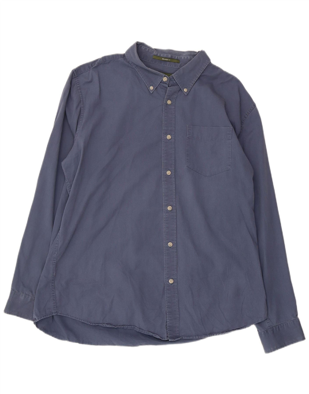 Eddie Bauer Herren-Hemd mit entspannter Passform, große blaue Baumwolle