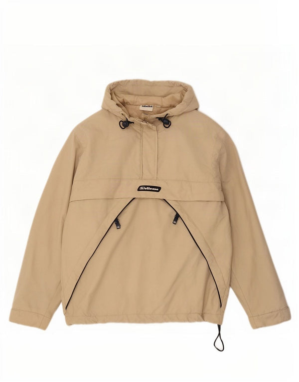 Ellesse Womens Hooded Oversized Anorak Jacket UK 10 Small Beige Polyester