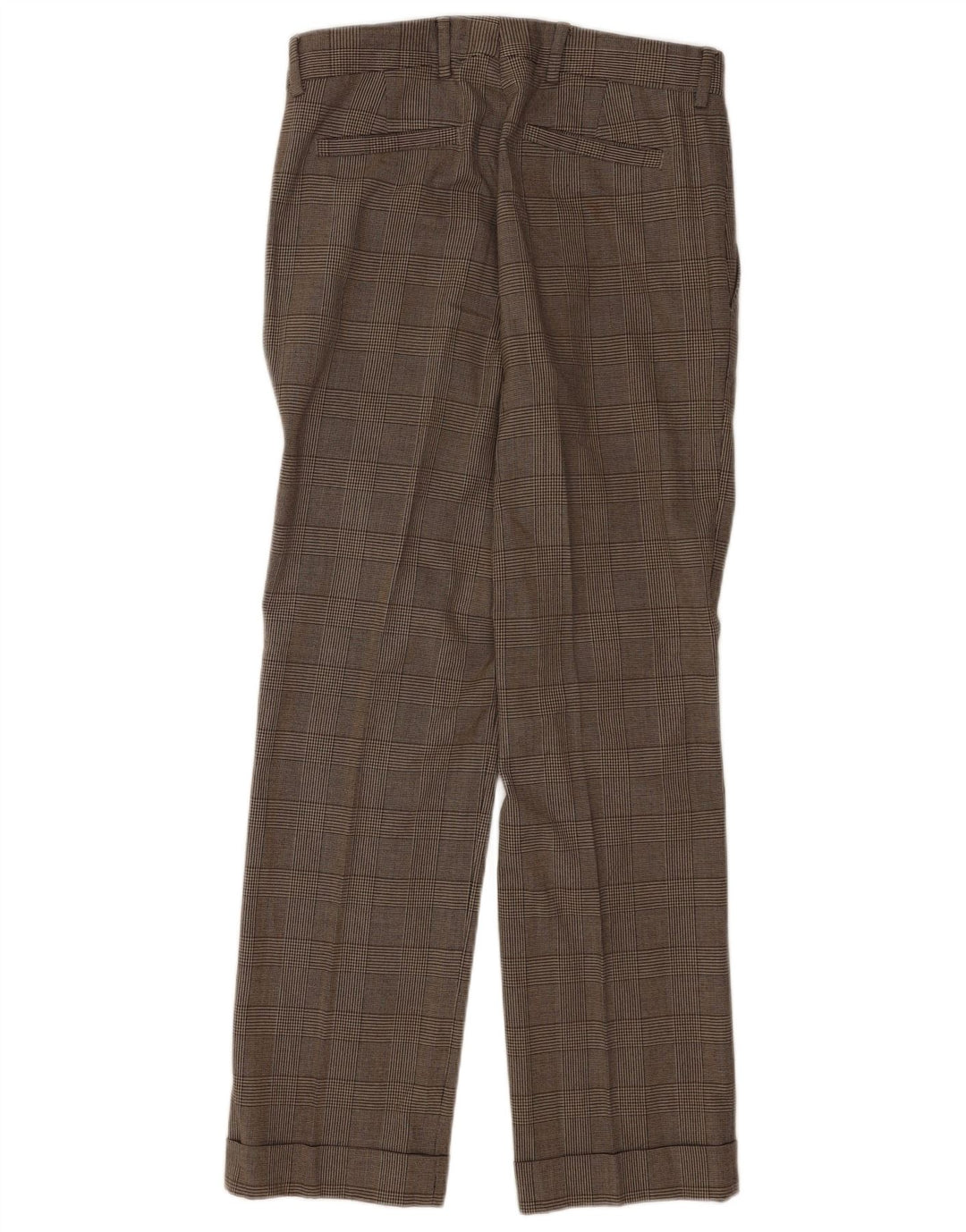 Gerade Anzughose für Herren von Zara, EU 40, mittelgroß, W31, L31, braun karierte Wolle