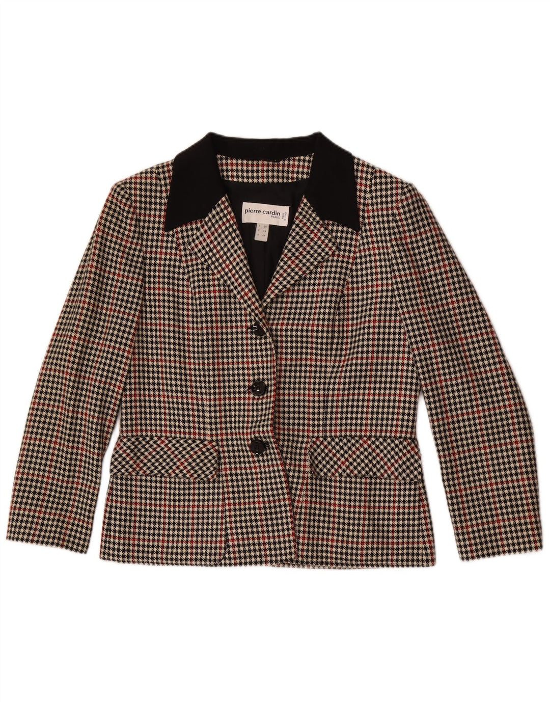 Pierre Cardin Damen 3-Knopf-Blazerjacke IT 48 XL braun karierte Wolle