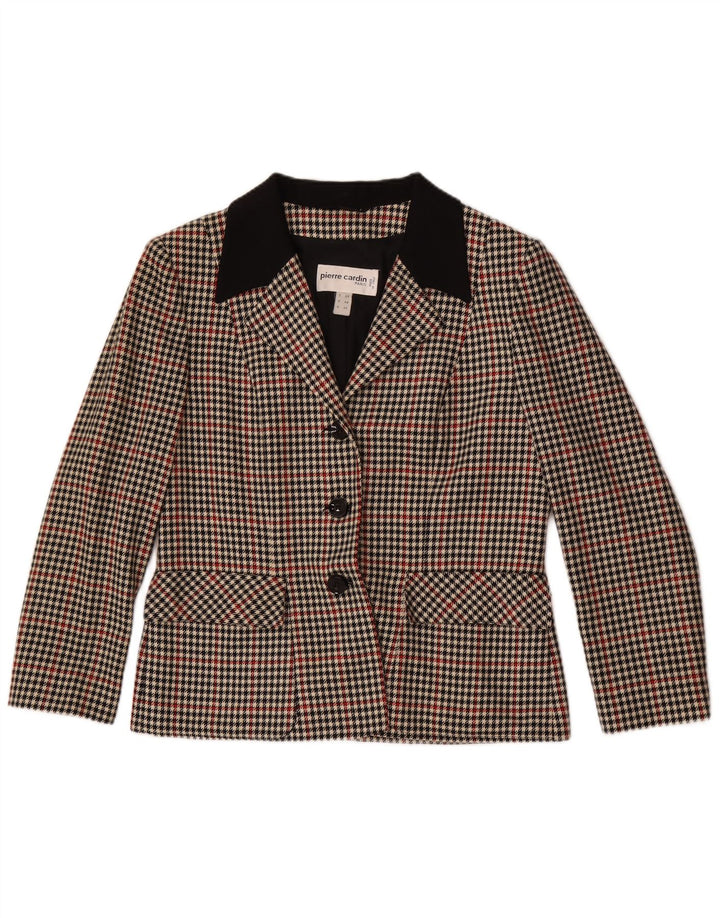 Pierre Cardin Damen 3-Knopf-Blazerjacke IT 48 XL braun karierte Wolle