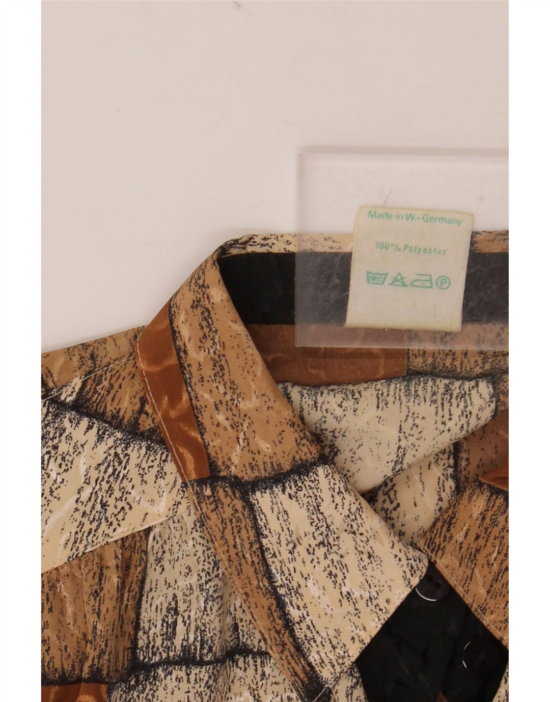 FRANKENWALDER Damen Hemdbluse EU 42 Großes braunes Patchwork-Polyester