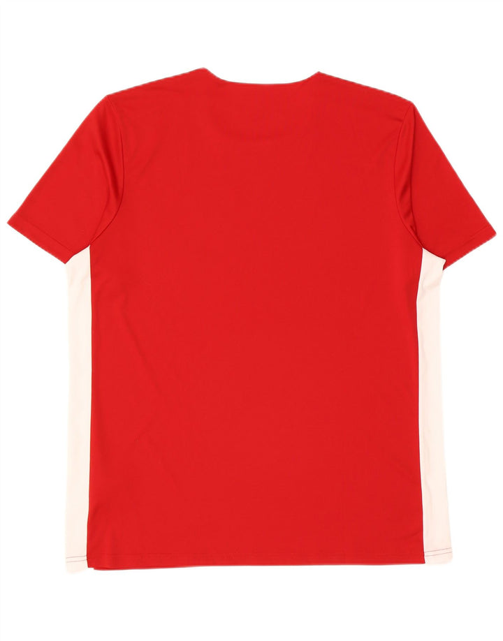 Adidas Herren Climalite T-Shirt Top XL Rot Colourblock Polyester