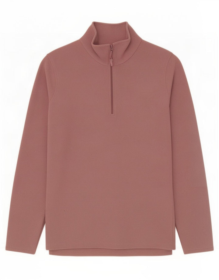 Mountain Warehouse Herren-Fleecepullover mit Reißverschluss am Kragen, Größe S, Rosa, Polyester