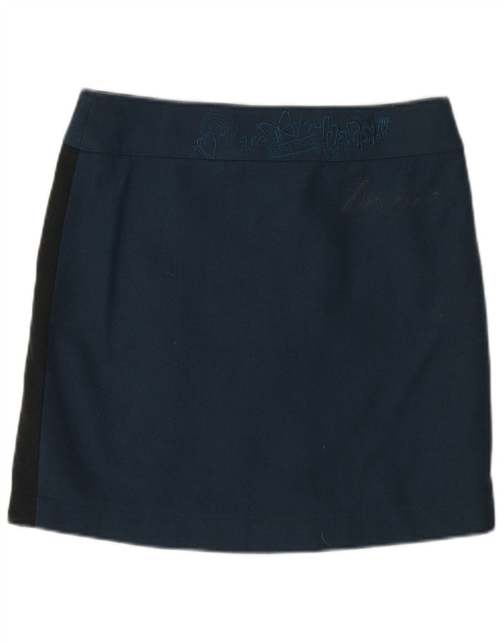 Desigual Damen A-Linienrock EU 38 Medium W32 Marineblau Geometrisch