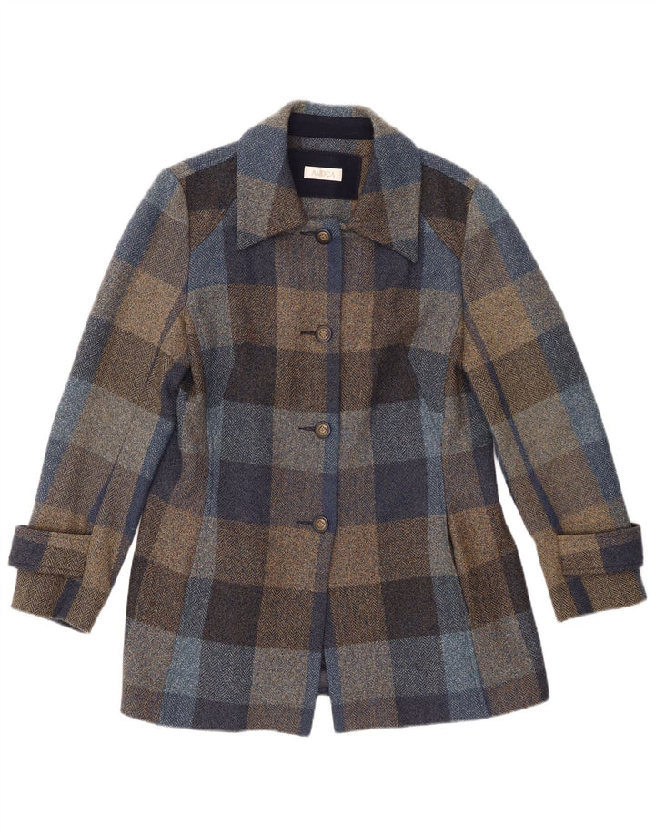 AVOCA Damen Mantel UK 14 Mittelblau kariert