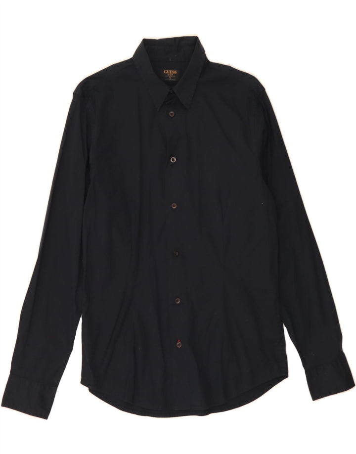 GUESS Mens Shirt Medium Navy Blue Cotton Vintage Guess and Second-Hand Guess from Messina Hembry 