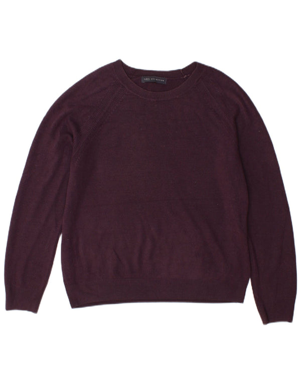 Marks & Spencer Damen-Pullover mit U-Boot-Ausschnitt, UK 14, Mittelviolett, Acryl