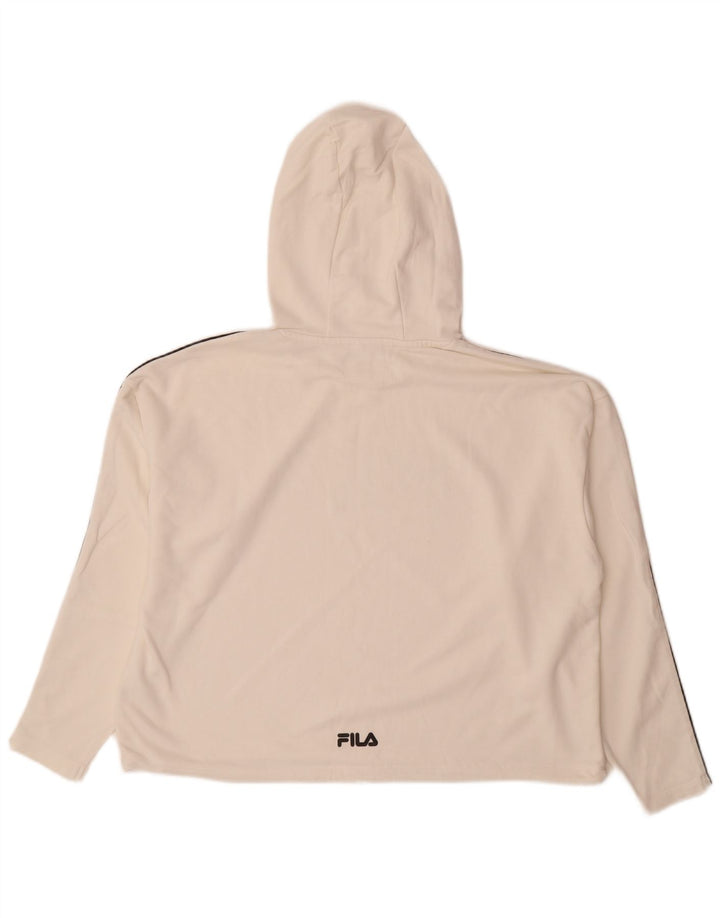 Fila Womens Graphic Oversized Hoodie Pullover UK 14 Mittelweiß Farbblock