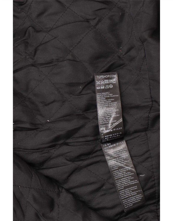 Topshop Damen Übergroßer Mantel UK 8 Small Schwarz Polyester