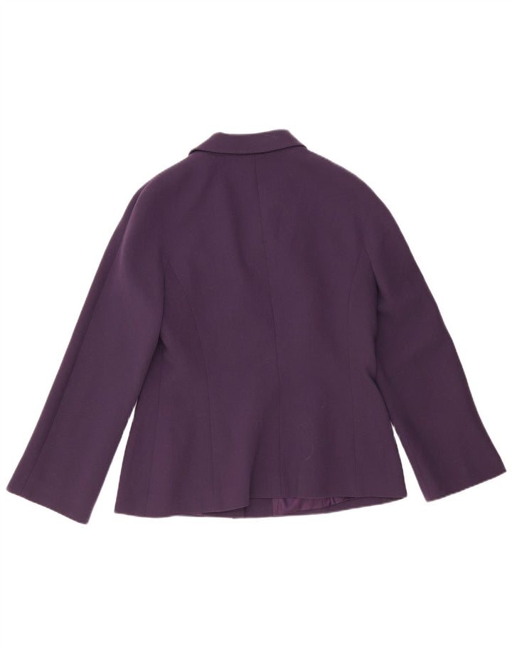 Luisa Spagnoli Damen 3-Knopf-Blazerjacke IT 46 Große lila Wolle