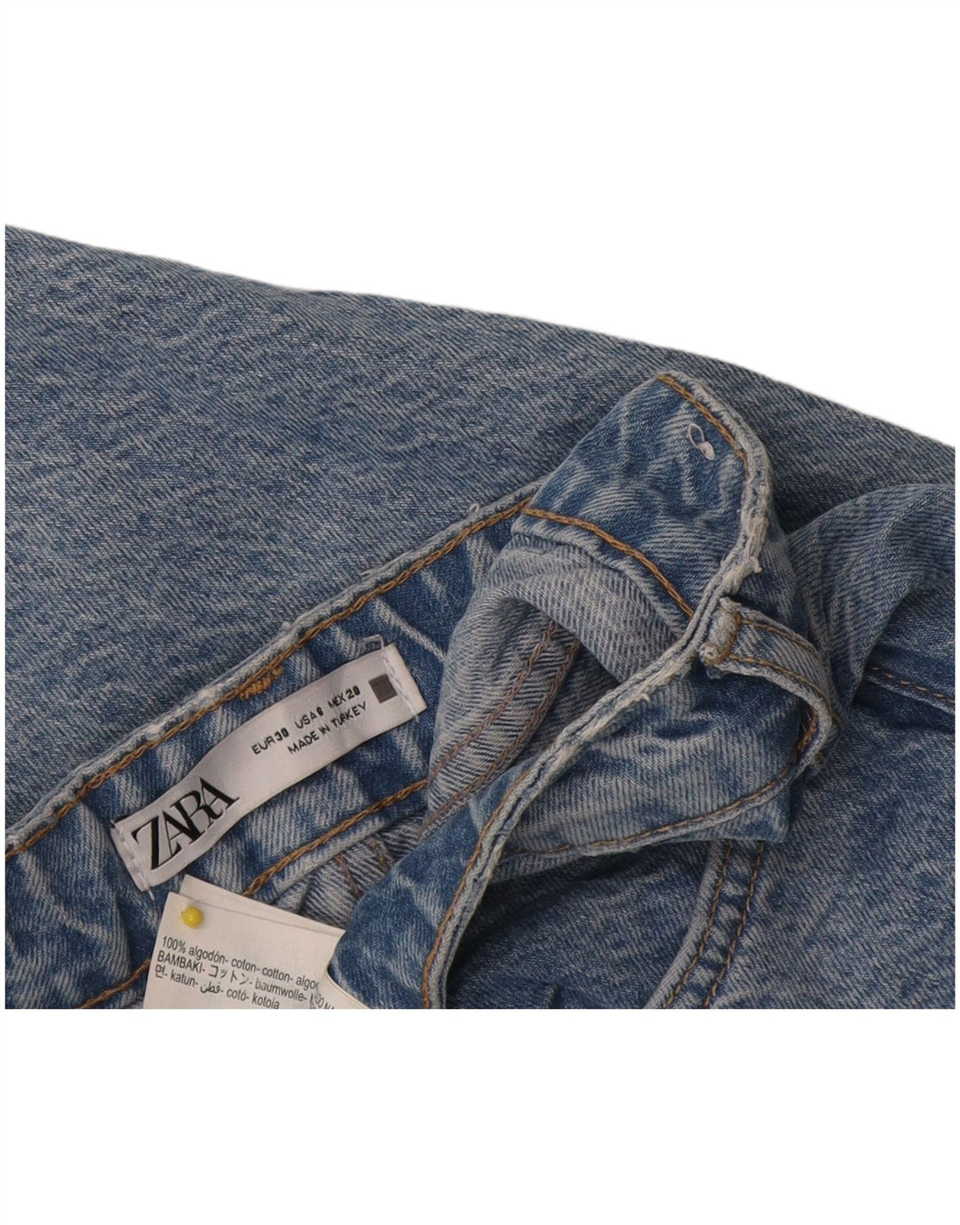 Zara Damen Straight Jeans EU 38 Small W30 L32 Blaue Baumwolle