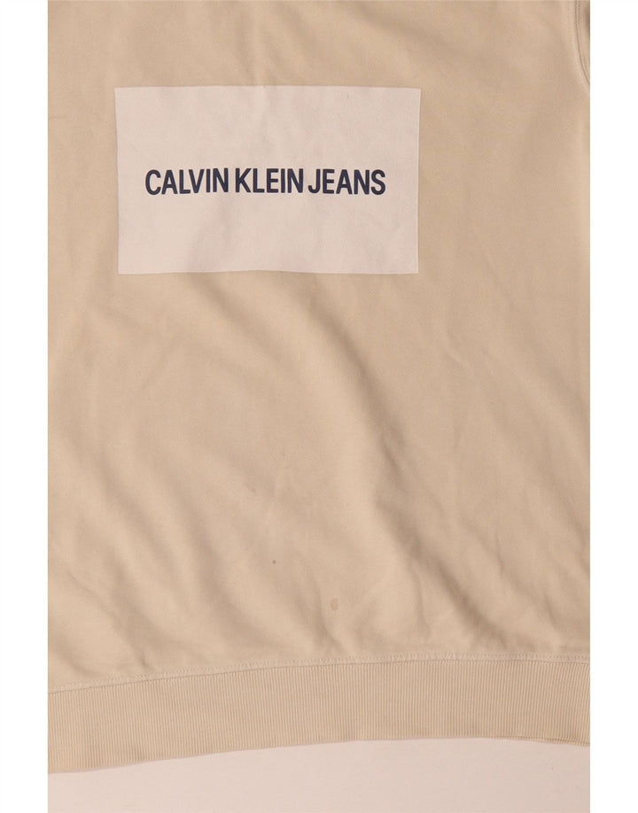 Calvin Klein Jeans Herren-Sweatshirt mit Grafik, groß, beige Baumwolle