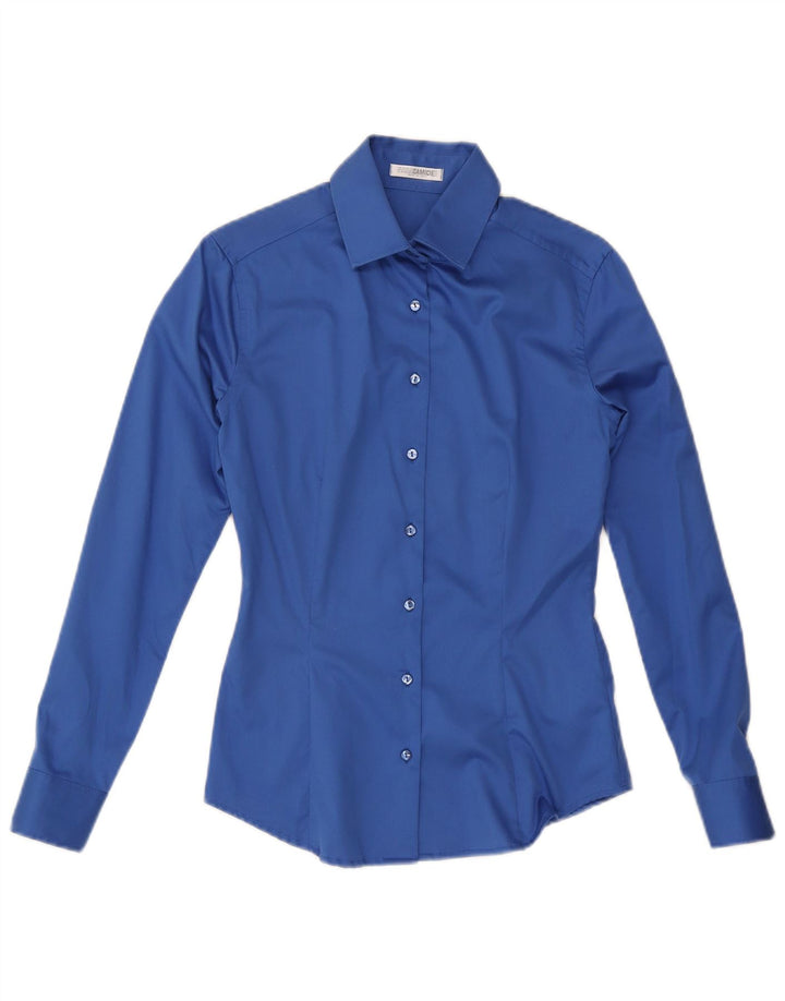 Naracamicie Damen-Hemd UK 12 aus mittelblauer Baumwolle