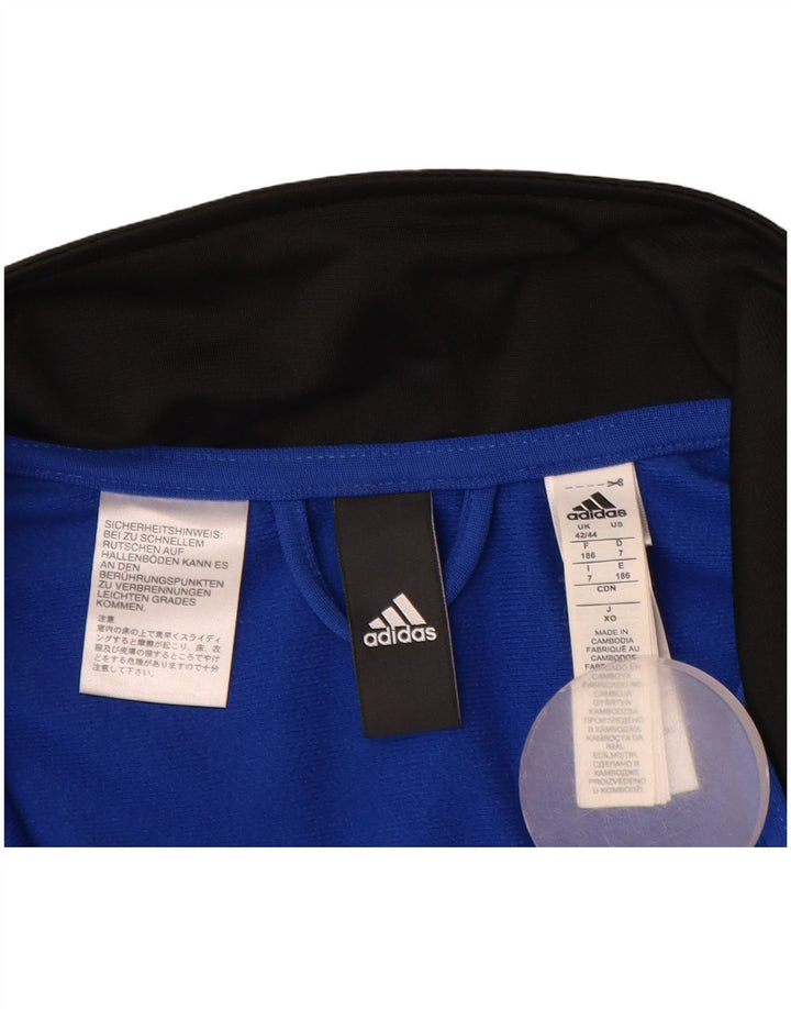 Adidas Herren-Trainingsanzugoberteil, UK-Größe 42/44, großes schwarzes Colourblock-Polyester
