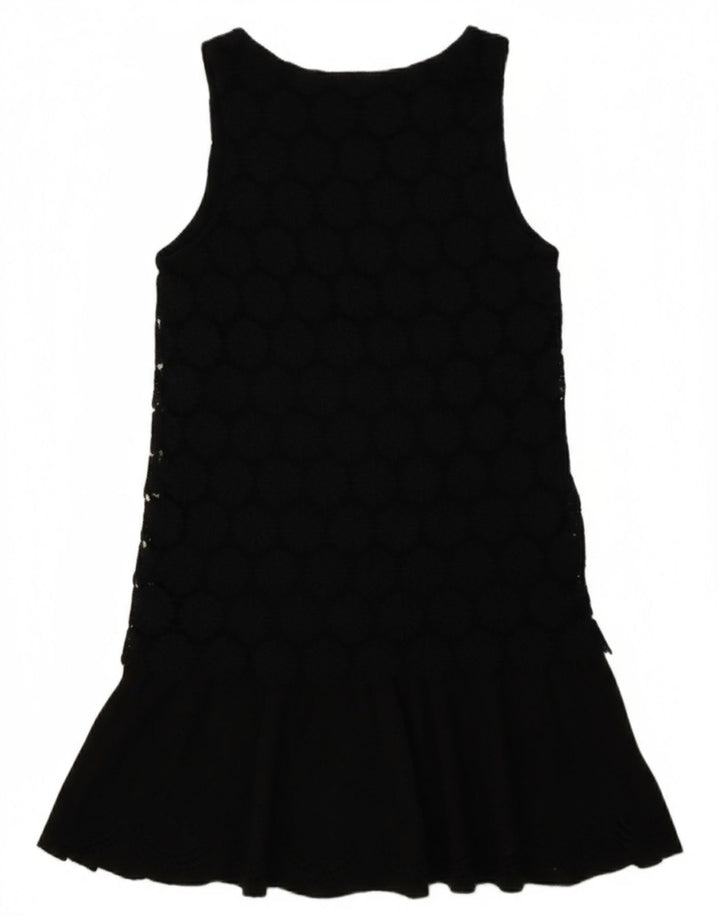 DESIGUAL Womens Sleeveless Shift Dress EU 40 Medium Black Polyester