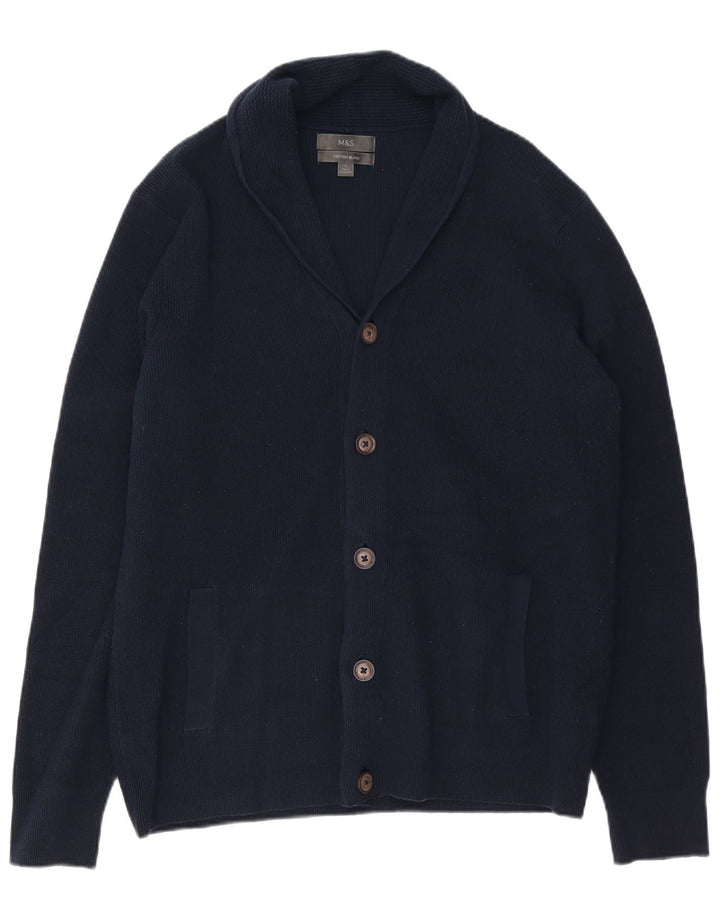Marks & SPENCER Herren-Strickjacke, groß, marineblau, Baumwolle