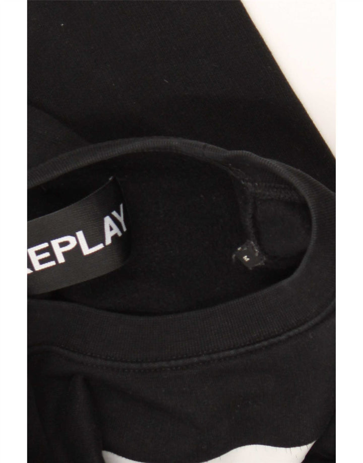 Replay Herren-Sweatshirt mit Grafik, mittelgroß, Schwarz