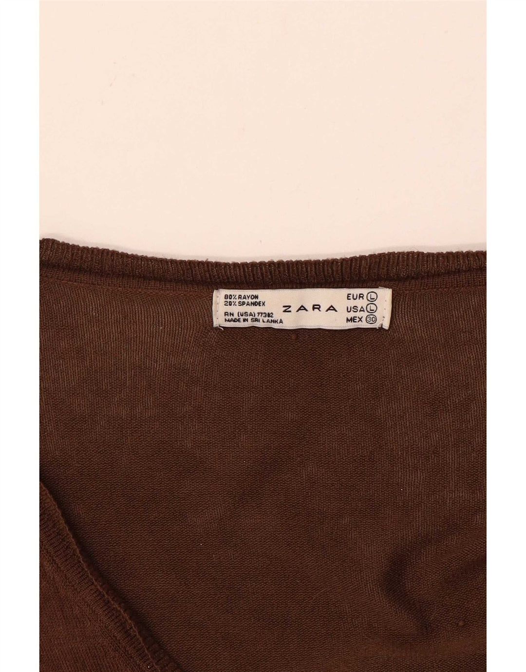 Zara Damen-Cardigan-Pullover UK 16 Large Braun Rayon