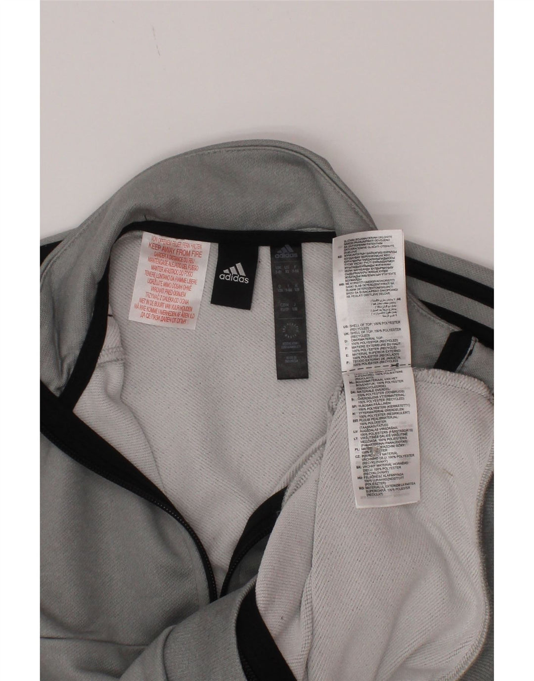 Adidas Jungen Aeroready Trainingsanzug Top Jacke 7–8 Jahre Grau Polyester