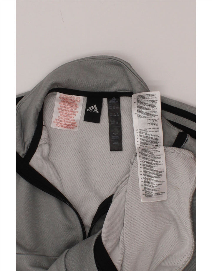 Adidas Jungen Aeroready Trainingsanzug Top Jacke 7–8 Jahre Grau Polyester
