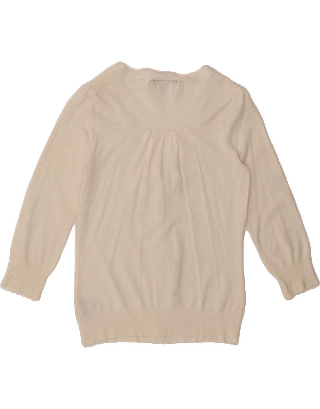 MOSSIMO Womens 3/4 Sleeve Cardigan Sweater UK 12  Medium Off White Rayon Vintage Mossimo and Second-Hand Mossimo from Messina Hembry 