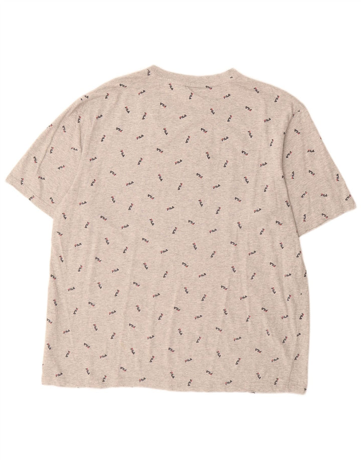 Fila Herren Grafik T-Shirt Top XL Grau meliert Baumwolle