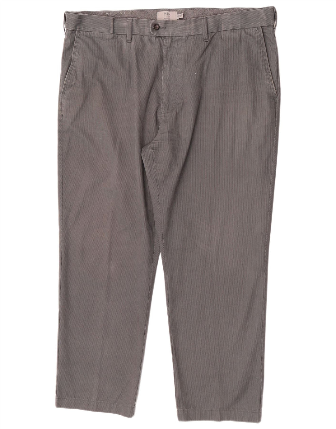 Marks & Spencer Herren-Anzughose in normaler Passform, W42, L29, graue Nadelstreifen