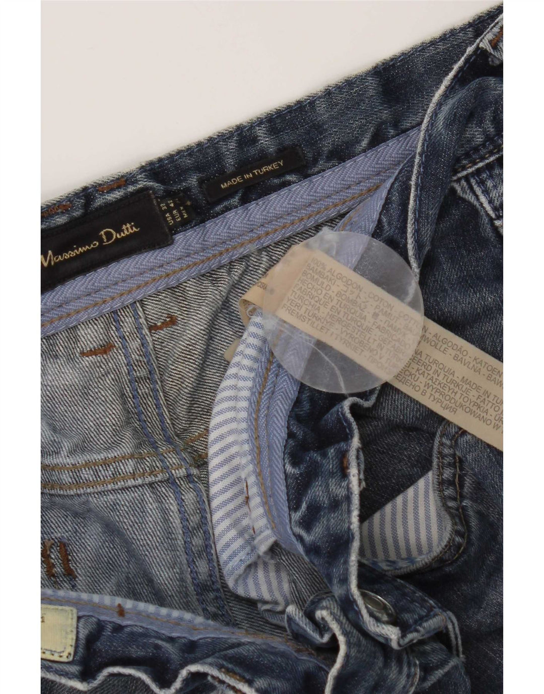 Massimo Dutti Herren-Capri-Jeans, EU 42, groß, W32, L20, blaue Baumwolle