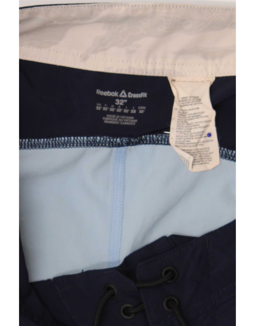 Reebok Herren-Badeshorts mit Grafik, mittelblaues Colourblock-Nylon