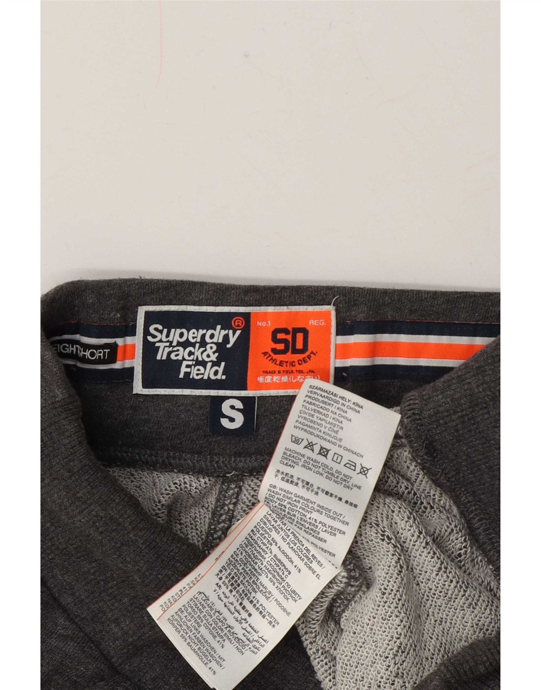 Superdry Herren-Sportshorts mit Grafik, Größe S, Grau, Baumwolle