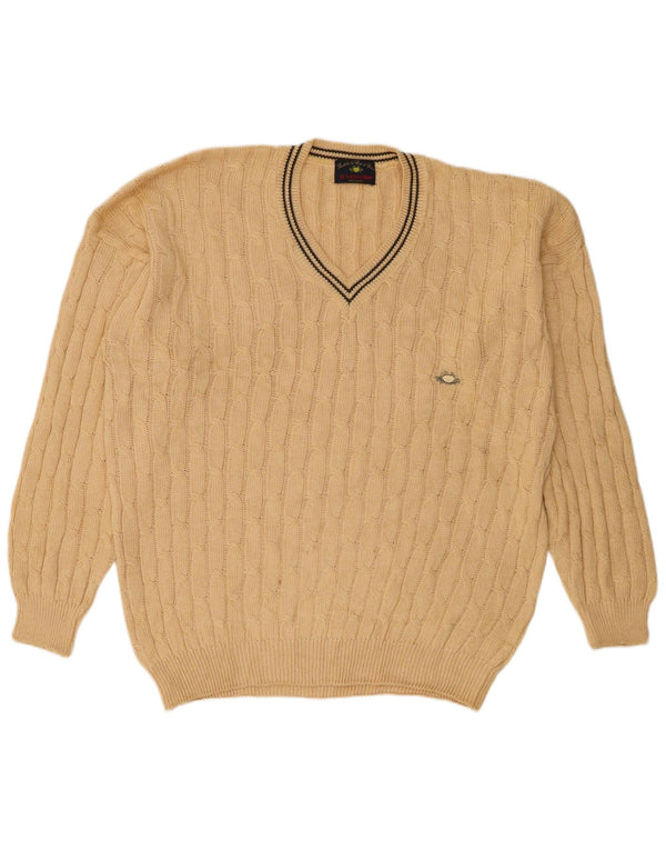 Il Granchio Herren-Pullover mit V-Ausschnitt, XL, Beige