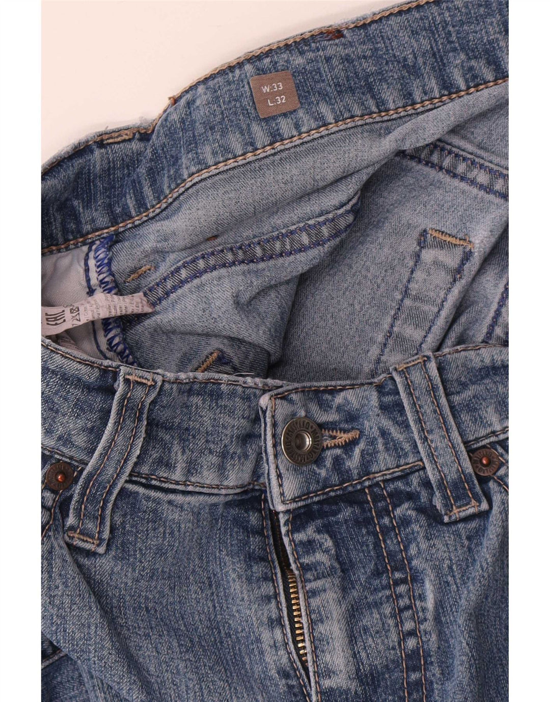 Mustang Damen Tramper Slim Jeans W33 L32 Blaue Baumwolle