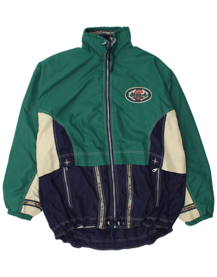 Killtec Herren-Trainingsanzug-Oberteil, Jacke, XL, grünes Farbblock-Polyester