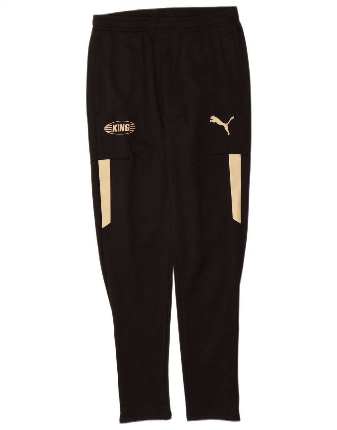 Puma Herren-Trainingshose mit Grafik, Größe S, Schwarz, Farbblock-Polyester