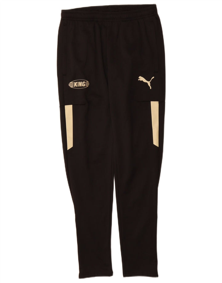 Puma Herren-Trainingshose mit Grafik, Größe S, Schwarz, Farbblock-Polyester
