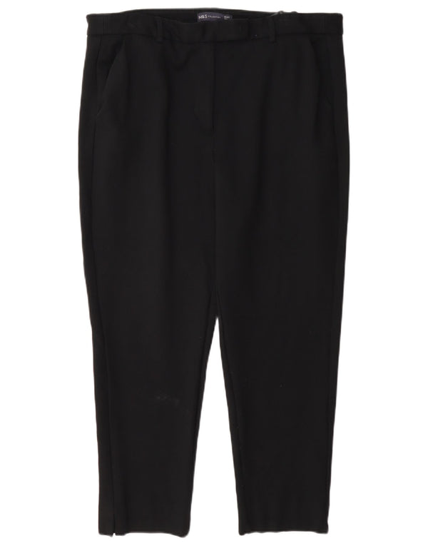Marks & Spencer Damen Crop Suit Hose UK 16 Large W34 L24 Schwarz